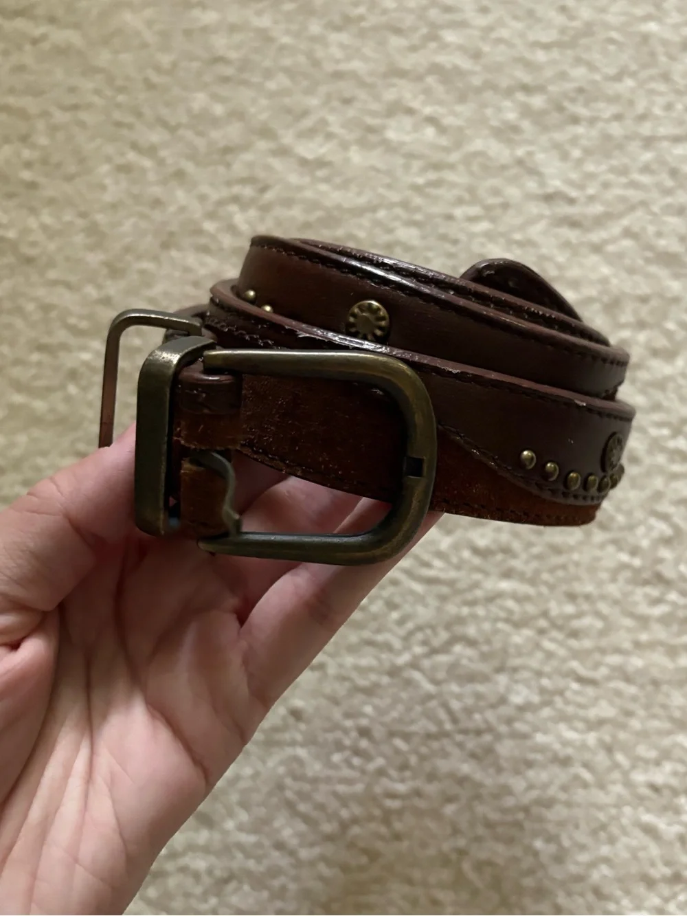 Free People Women’s Western Leather/Suede Stud Belt. Size M/L.